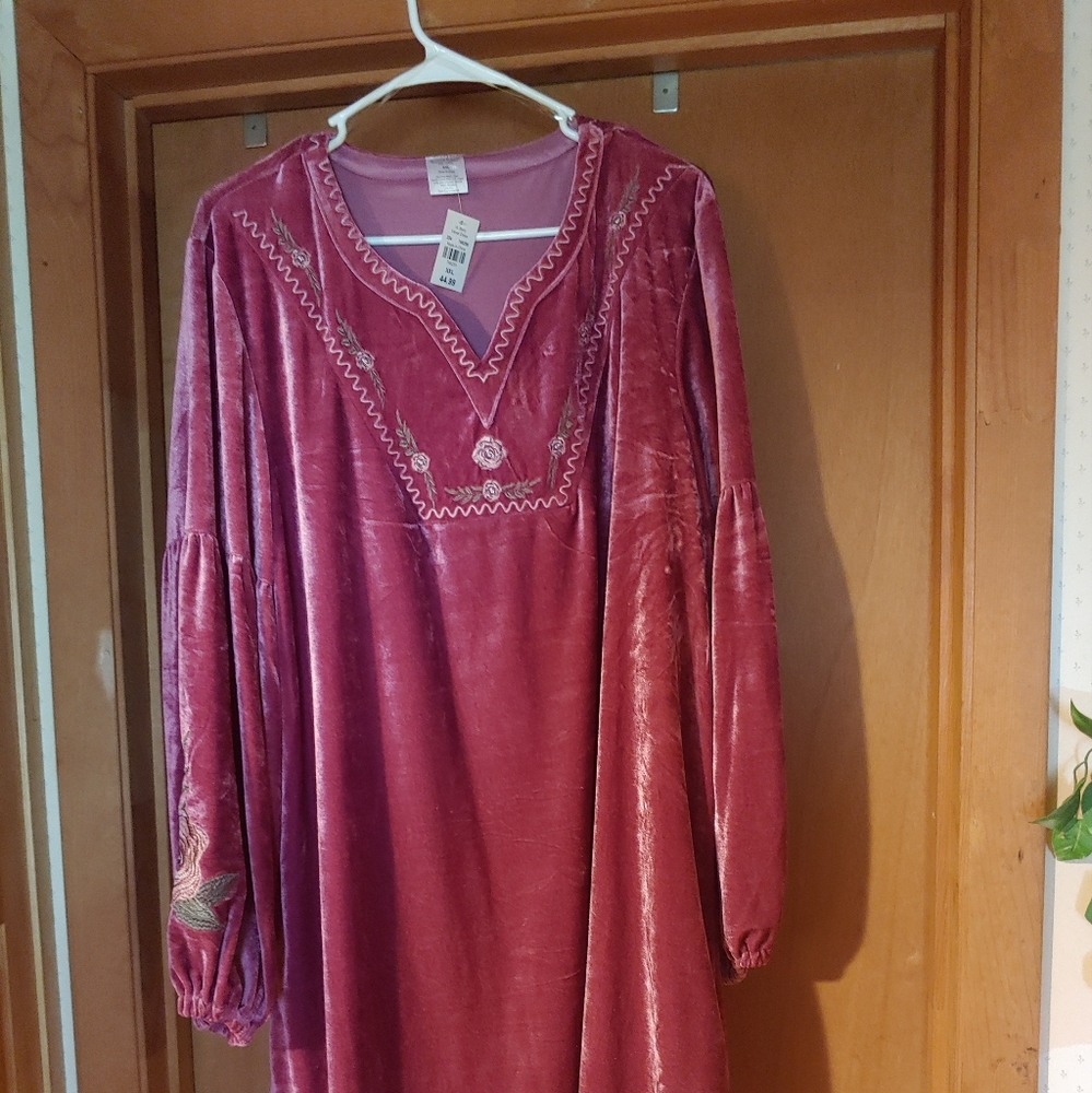 Rose Velvet Dress